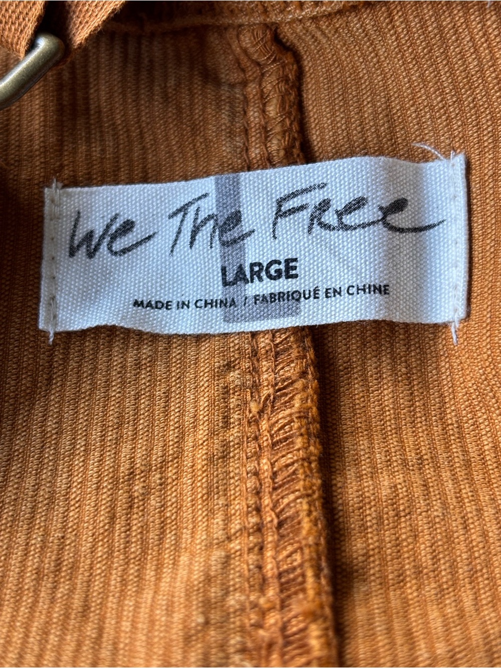 We The Free Iris Orange Brown Corduroy Utility Overalls Cargo Dungarees L - Picture 9 of 11